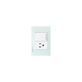 Placa Lucek crystal contacto y apagador crystal/blanco