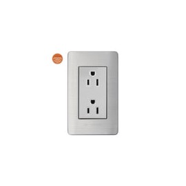 Placa Solaris acero inox. c/gris contacto duplex p