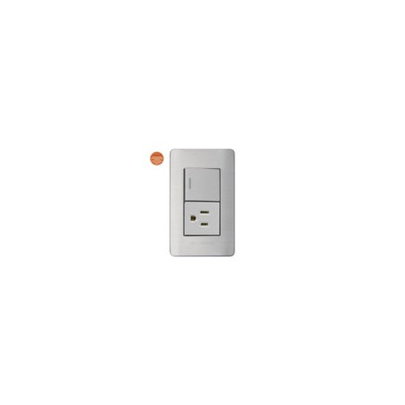 Placa Solaris acero inox c/gris contacto p + apag.senc.