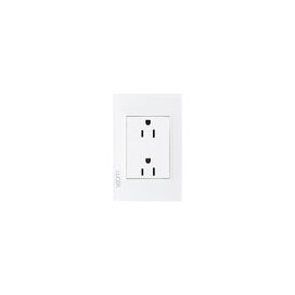 Placa Lucek crystal contacto duplex blanco/blanco