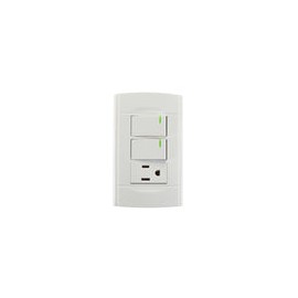 Placa Sanelec roma con 2 apagadores y contacto