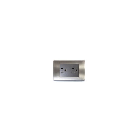Placa Lucek metal contacto duplex anonizado