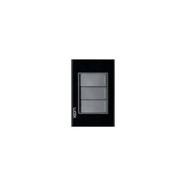 Placa Lucek crystal c/3 apagadores sencillo negro/negro