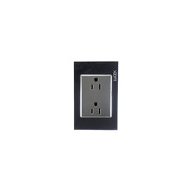 Placa Lucek contacto duplex cristal espejo negro