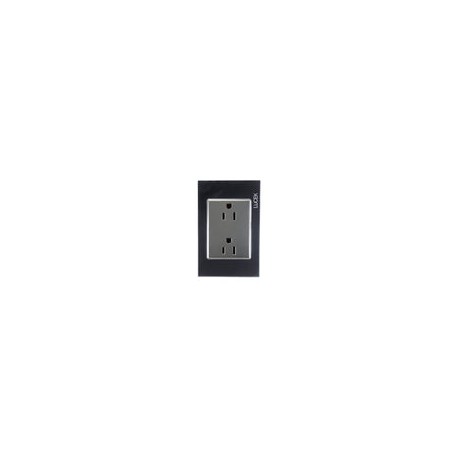 Placa Lucek contacto duplex cristal espejo negro