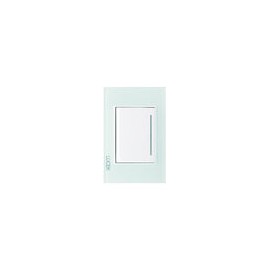 Placa Lucek crystal apagador sencillo crystal/blanco