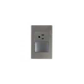 Placa Lucek metal 1 apag sencillo 1 contacto anonizado
