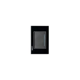 Placa Lucek crystal apagador sencillo negro/negro