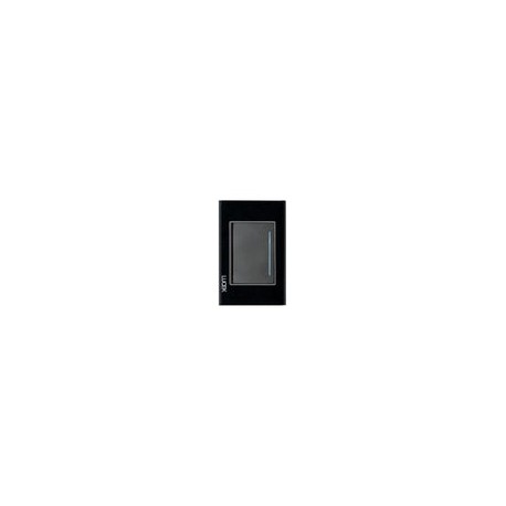 Placa Lucek crystal apagador sencillo negro/negro
