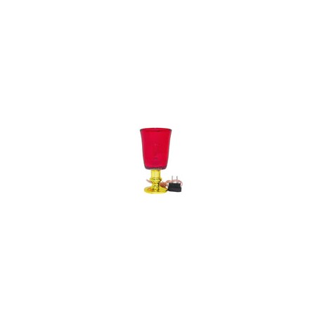 Lámpara tipo veladora vaso rojo