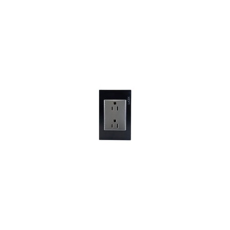 Placa Lucek colors contacto duplex negro