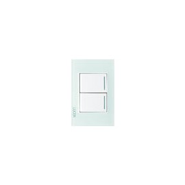 Placa Lucek crystal c/2 apagadores sencillo crystal/blanco