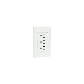 Placa Lucek c/3 contactos blanco