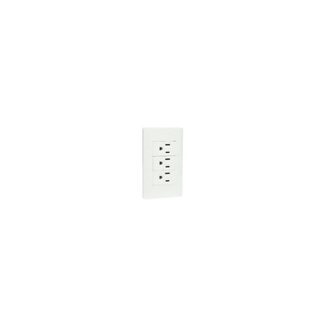 Placa Lucek c/3 contactos blanco