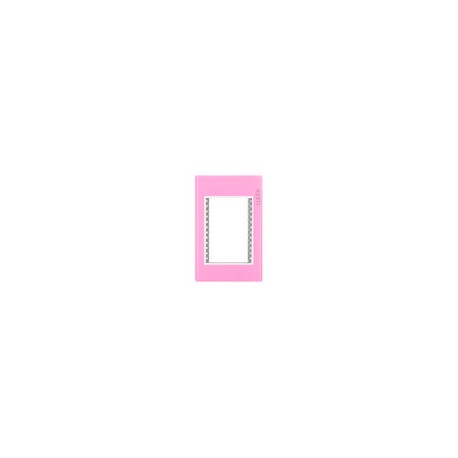 Placa Lucek colors metalica 3 ventanas rosa