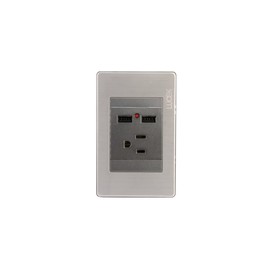 Placa Lucek metal 1 contacto 2 usb anonizado