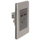 Placa Lucek metal 1 contacto 2 usb anonizado