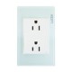 Placa Lucek crystal contacto duplex crystal/blanco