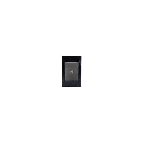 Placa Lucek colors jack rj45 negro