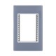 Placa Lucek colors metalica 3 ventanas gris
