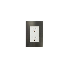 Placa Solaris acero inox. c/ bco 2 contactos