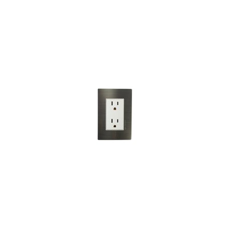 Placa Solaris acero inox. c/ bco 2 contactos