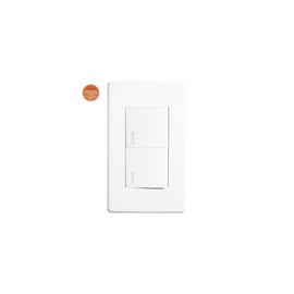 Placa Solaris elegance c/apagador y apagador escalera blanca