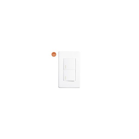 Placa Solaris elegance c/apagador y apagador escalera blanca