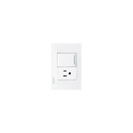 Placa Lucek crystal contacto y apagador blanco/blanco