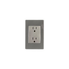 Placa Lucek metal contacto duplex plata