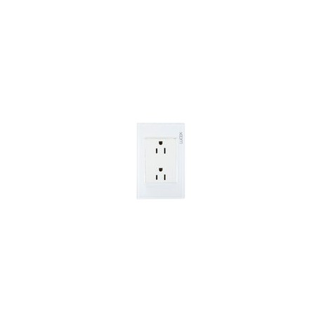 Placa Lucek colors contacto duplex blanco