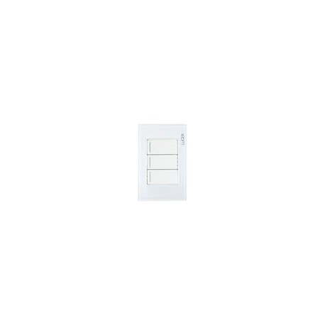 Placa Lucek colors c/3 apagadores sencillo blanco