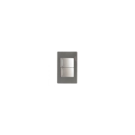 Placa Lucek metal 2 apagadores sencillos plata