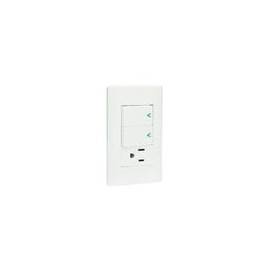 Placa Lucek c/2 apagadores y 1 contacto blanco