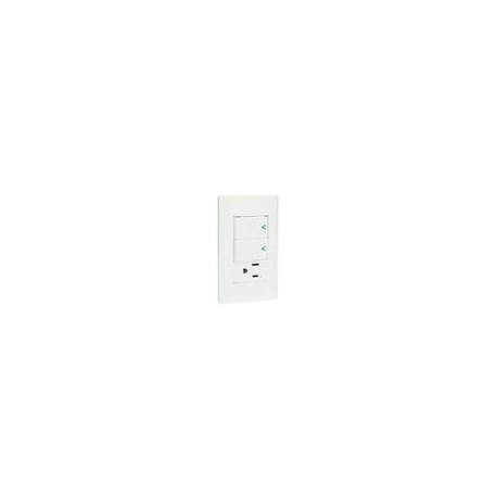 Placa Lucek c/2 apagadores y 1 contacto blanco
