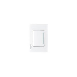 Placa Lucek crystal apagador sencillo blanco/blanco