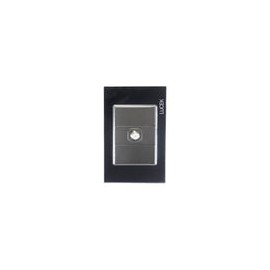 Placa Lucek toma de television cristal espejo negro