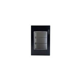 Placa Lucek colors c/3 apagadores sencillos negro