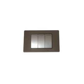 Placa Lucek metal 3 apgadores sencillos anonizado