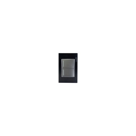 Placa Lucek colors c/2 apagadores sencillos negro