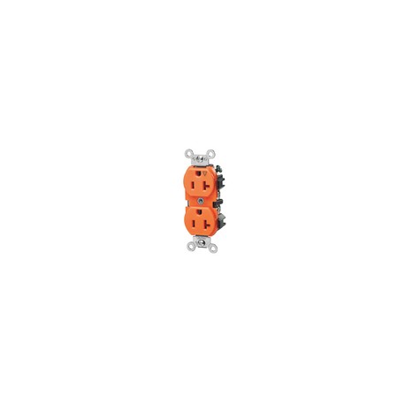 Contacto Leviton duplex grado industrial 20a125v 2p3h naranj