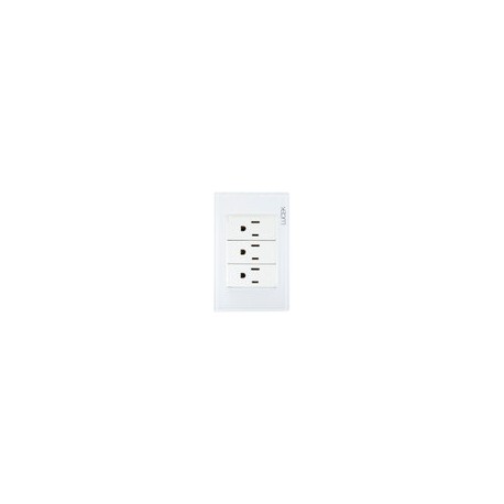 Placa Lucek colors c/3 contactos blanco