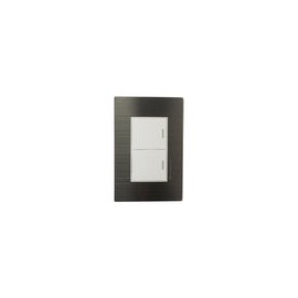 Placa Solaris acero inox. c/ bco 2 apagador