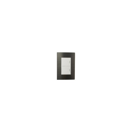 Placa Solaris acero inox. c/ bco 2 apagador