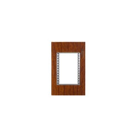 Placa Lucek colors metalica 3 ventanas madera nogal