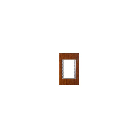 Placa Lucek colors metalica 3 ventanas madera nogal
