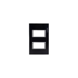 Placa Lucek colors metalica 2 ventanas negro
