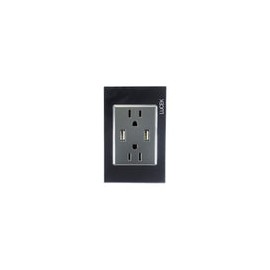 Placa Lucek 2 contactos y 2 entradas de usb cristal espejo n
