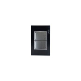 Placa Lucek colors c/2 apagadores escalera negro