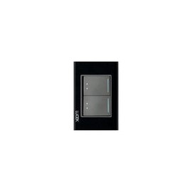 Placa Lucek crystal c/2 apagadores escalera negro/negro